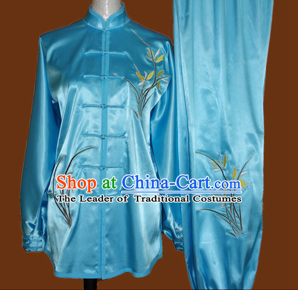 Top Embroidered Mandarin Tai Chi Taiji Kung Fu Martial Arts Competition Uniform Dresses Suits Outfits for Adults