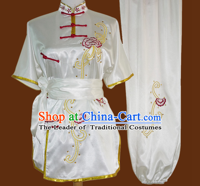 Top Tai Chi Taiji Kung Fu Gongfu Martial Arts Wu Shu Competition Uniforms Dresses Suits Outfits for Adults and Kids