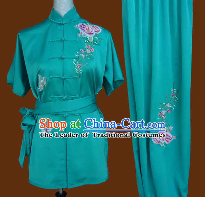 Top Tai Chi Taiji Kung Fu Gongfu Martial Arts Wu Shu Wushu Championship Competition Uniforms Dresses Suits Outfits for Adults and Kids