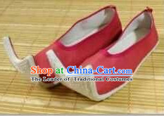 High Heel Handmade Ancient Traditional Chinese Male Handmade and Embroidered Hanfu Lotus Shoes China Shoes for Men or Boys