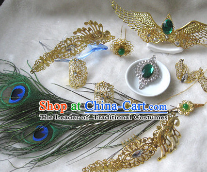 Ancient Chinese Empress Princess Phoenix Queen Crown Coronet Headpieces Headdress Hair Accessories Set