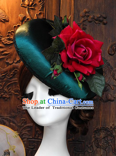 Top Imperial Royal Handmade Flower Decoration Hat for Ladies