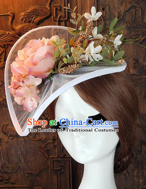 Top Handmade Flower Decoration Hat Dress Hat for Ladies