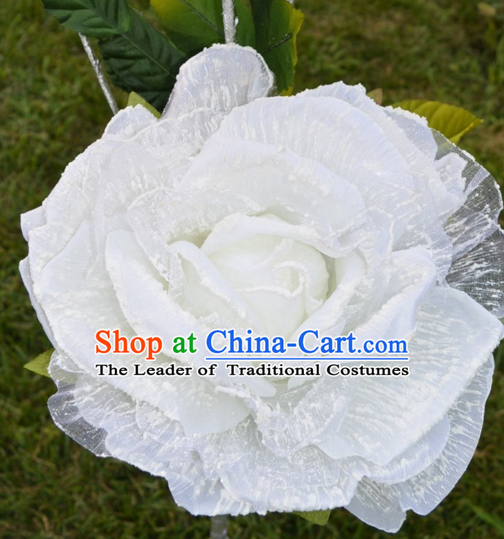 0.75 Meter Big White Rose Dance Props Props for Dance Dancing Props for Sale for Kids Dance Stage Props Dance Cane Props Umbrella Children Adults