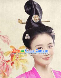 Chinese Ancient Lady Black Wig Wigs and Hair Accessories