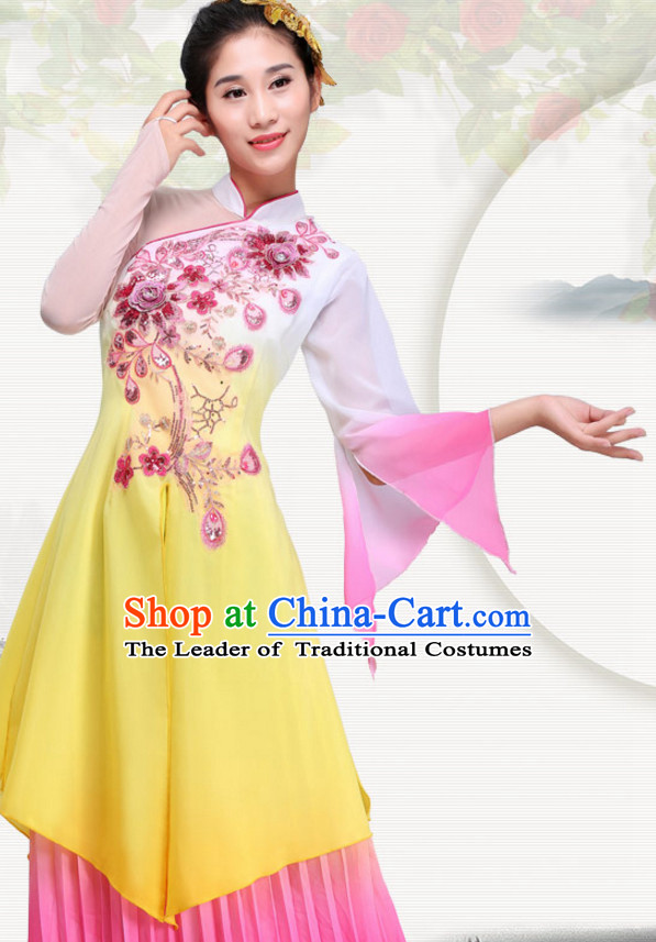 Chinese Folk Group Dance Costumes Dress online for Sale Complete Set for Women Girls Adults Youth Kids