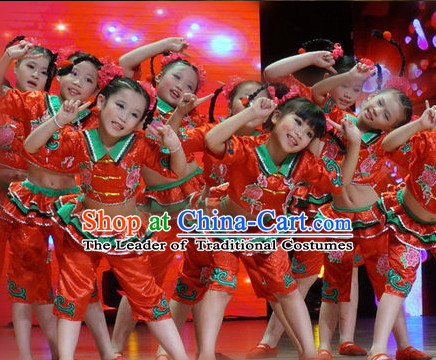 Chinese Folk Festival Dance Costumes for Kids