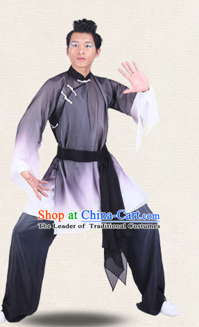 Chinese Traditional Classical Dance Costumes Dancewear and Headpieces Complete Set for Men