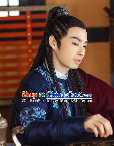 Ancient Chinese Black Wig Wigs and Hair Accessories for Men