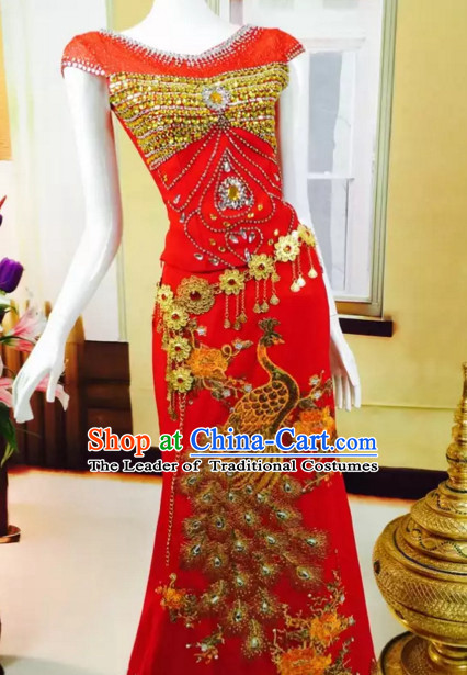 Top Traditional National Thai Garment Dress Thai Traditional Dress Dresses Wedding Dress Complete Set for Women Girls Youth Kids Adults