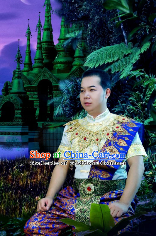 Top Traditional National Thai Garment Dress Thai Traditional Dress Dresses Wedding Dress Complete Set for Men Boys Youth Kids Adults