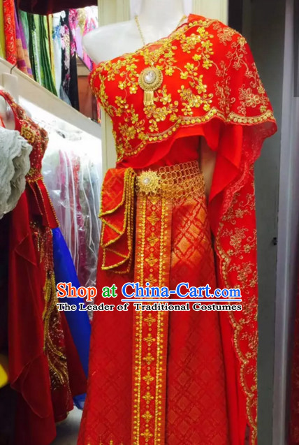 Top Traditional National Thai Costumes Garment Dress Thai Traditional Dress Dresses Wedding Dress Complete Set for Women Girls Youth Kids Adults