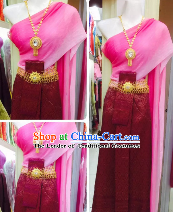 Top Traditional National Thai Costumes Garment Dress Thai Traditional Dress Dresses Wedding Dress Complete Set for Women Girls Youth Kids Adults