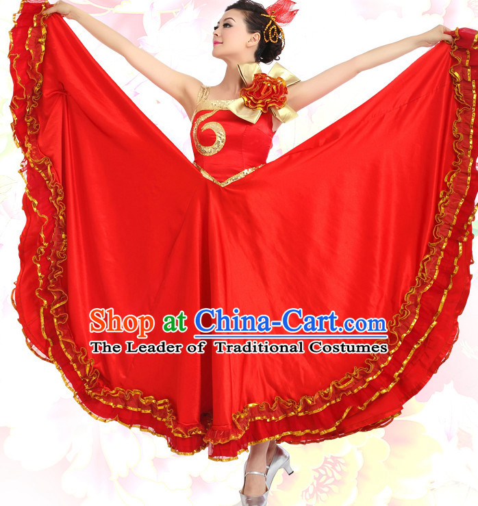 Traditional Chinese Dance Costumes Custom Dance Costume Folk Dance Chinese Dress Cultural Dances and Headdress Complete Set