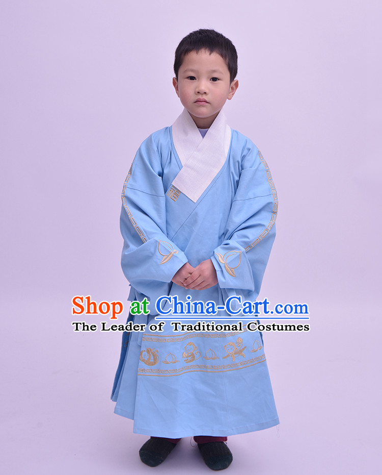 Traditional Hanfu Clothing Dress Buy Male Costume Robe Kimono Dress and Hat Complete Set for Kids Boys