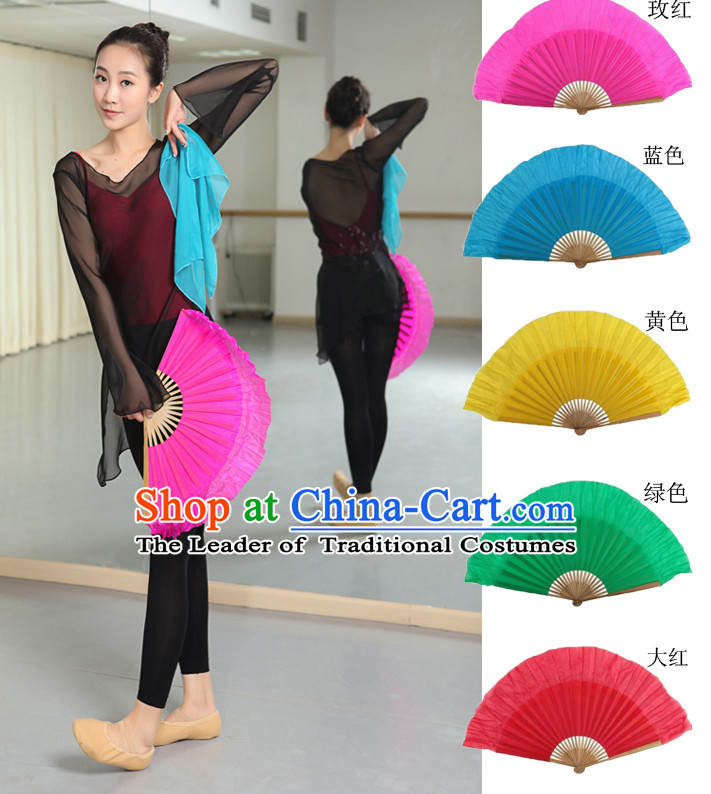 Professional Traditional Color Transition Pure Silk Dance Fan Dance Ribbons