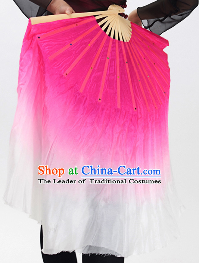 Double Sides Pure Silk Competition Dance Fan