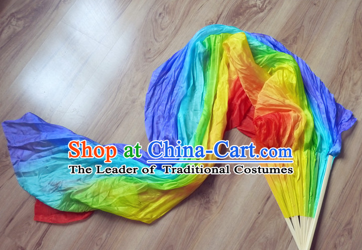 Pure Silk Color Transition Changing Competition Chinese Dance Fan Cultural Fans