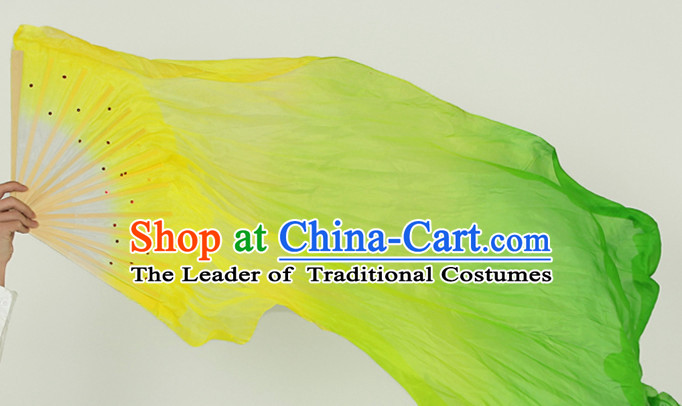 Pure Silk Color Transition Changing Competition Chinese Dance Fan Cultural Fans