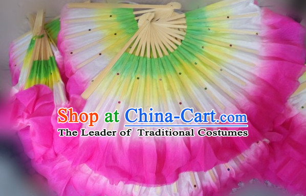 Pure Silk Color Transition Changing Competition Chinese Dance Fan Cultural Fans