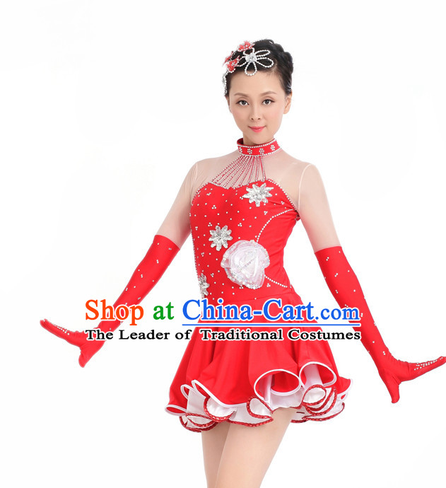 Chinese Competition Stage Dance Costumes Female Dance Costumes Folk Dances Ethnic Dance Fan Dance Dancing Dancewear for Women