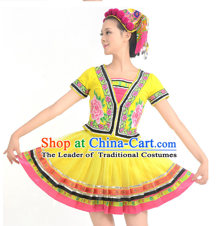 Chinese Competition Stage Dance Costumes Female Dance Costumes Folk Dances Ethnic Dance Fan Dance Dancing Dancewear for Women