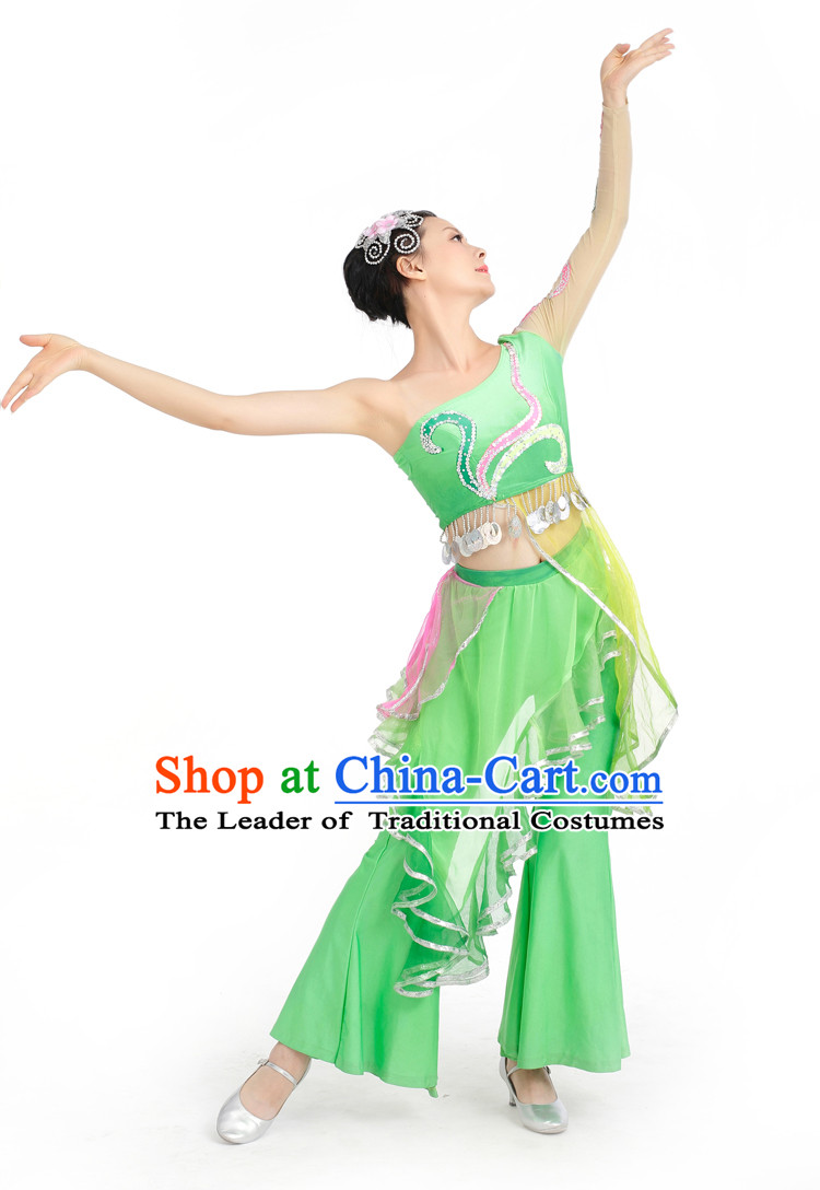 Chinese Competition Stage Dance Costumes Female Dance Costumes Folk Dances Ethnic Dance Fan Dance Dancing Dancewear for Women