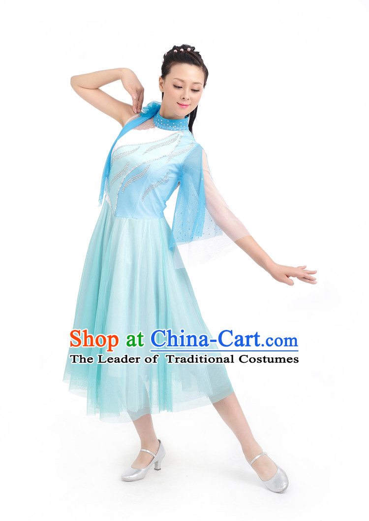 Chinese Competition Stage Dance Costumes Female Dance Costumes Folk Dances Ethnic Dance Fan Dance Dancing Dancewear for Women