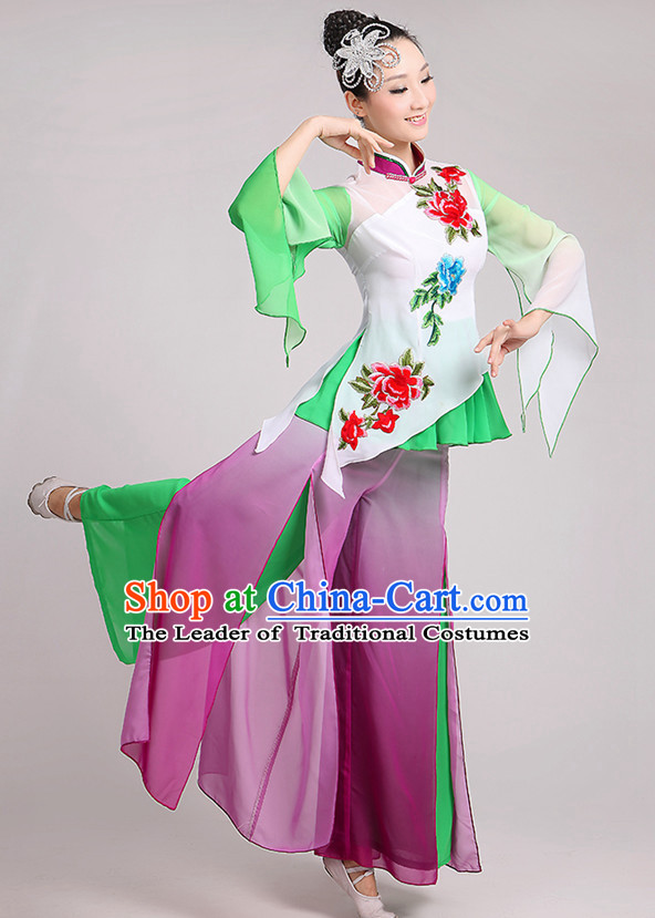 Traditional Chinese Dancewear Costumes Dancer Costumes Girls Dance Lyrical Dance Costume Ballroom Comtemporary Recital Dancewear Costume