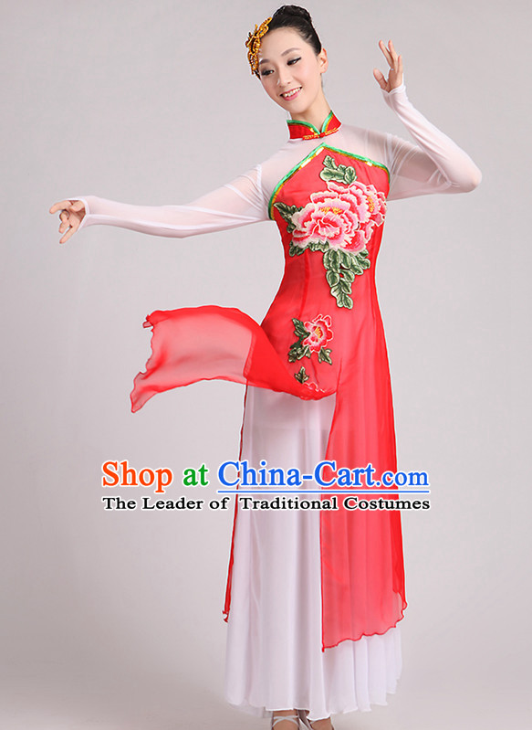 Traditional Chinese Dancewear Costumes Dancer Costumes Girls Dance Lyrical Dance Costume Ballroom Comtemporary Recital Dancewear Costume