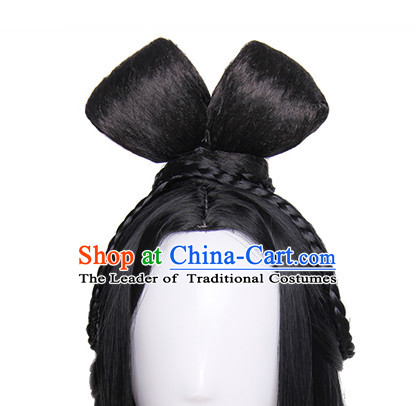 Traditional Chinese Princess Queen Empress Long Black Wigs