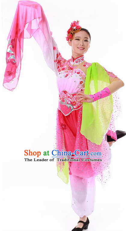 Ancient Chinese Classical Dance Costume and Hat for Ladies