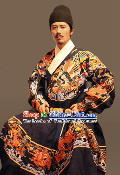 Ancient Chinese Clothing and Hair Jewelry Complete Set for Men