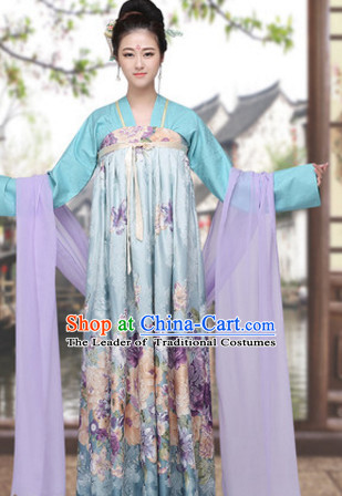 Asian Chinese Tang Dynasty Long Dresses Hanfu Costume Clothing Chinese Robe Chinese Kimono for Women