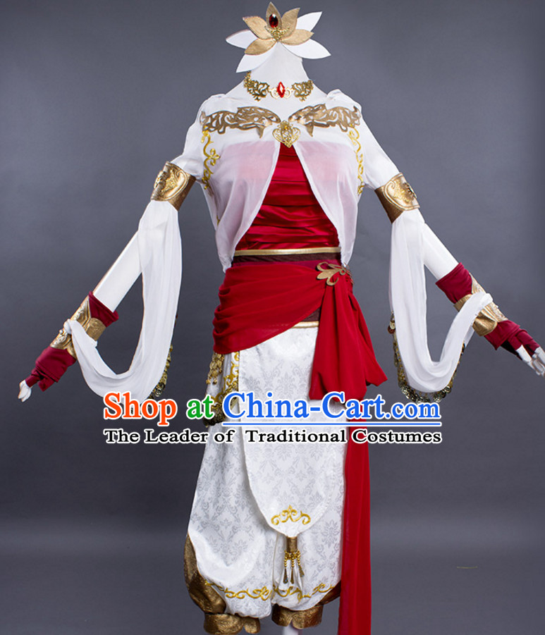 Chinese Cute Cosplay Costumes and Headdress Complete Set for Women