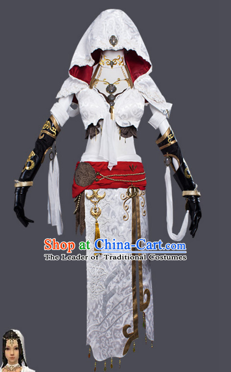 Chinese Superhero Cosplay Costumes and Headdress Complete Set for Women