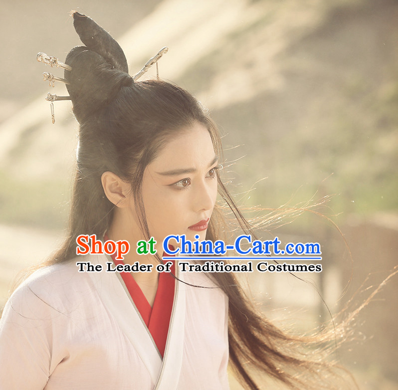 Ancient Chinese Beauties Fairy Black Wigs and Hair Styling Accessories Hair Clips Hairpins Jewelry