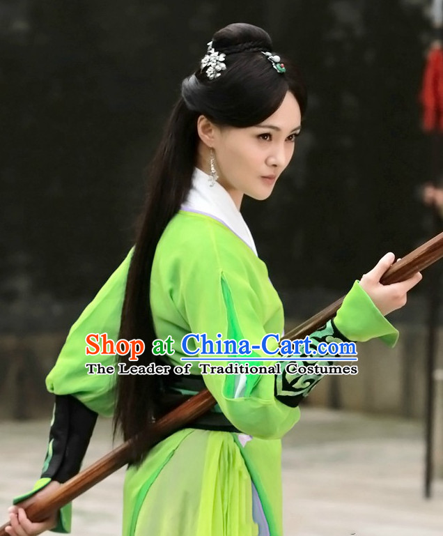 Ancient Chinese Traditional Style Kung Fu Master Wigs for Women Girls