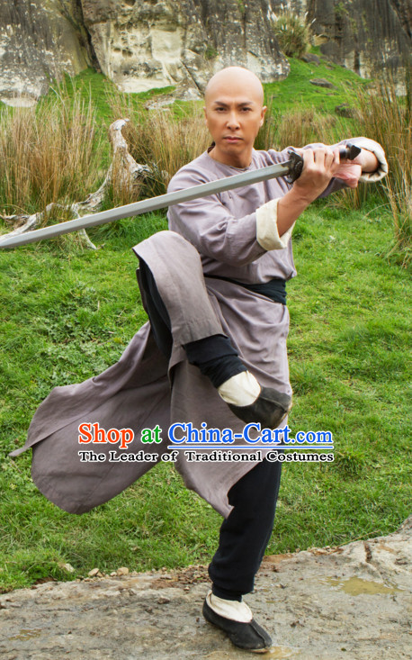 Ancient Chinese Style Kung Fu Costumes Dress Authentic Clothes Culture Han Dresses Traditional National Dress Clothing and Headdress Complete Set