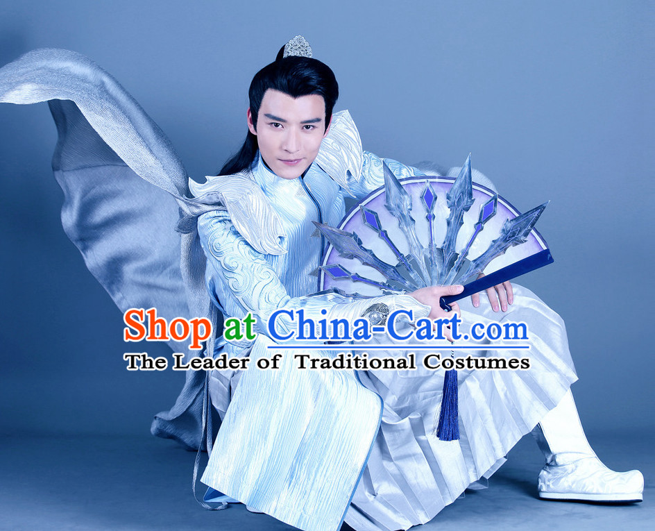 Ancient Chinese Style Cavalier Costumes Dress Authentic Clothes Culture Han Dresses Traditional National Dress Clothing and Headdress Complete Set