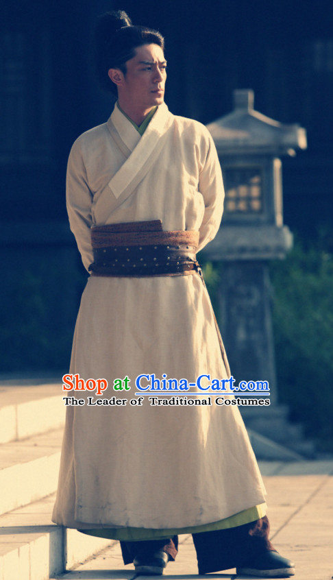 Traditional Chinese Ancien Kung Fu Uniform Robe Costume Complete Set for Men