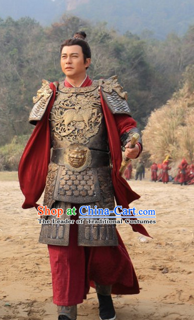 Traditional Chinese Ancient Samural Body Armor Men Suit Complete Set