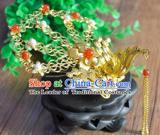 Chinese Traditional Ancient Imperial Hair Sticks Hair Ornaments Chopsticks Gold Hair Pins Hairsticks Oriental Asian Head Jewellery Hair Clips Hair pIeces Hair Style