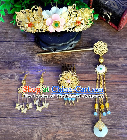 Chinese Traditional Ancient Imperial Hair Sticks Hair Ornaments Chopsticks Gold Hair Pins Hairsticks Oriental Asian Head Jewellery Hair Clips Hair pIeces Hair Style