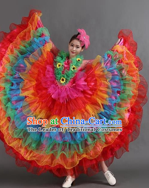 Chinese Ballroom Dance Dress for Women Girls