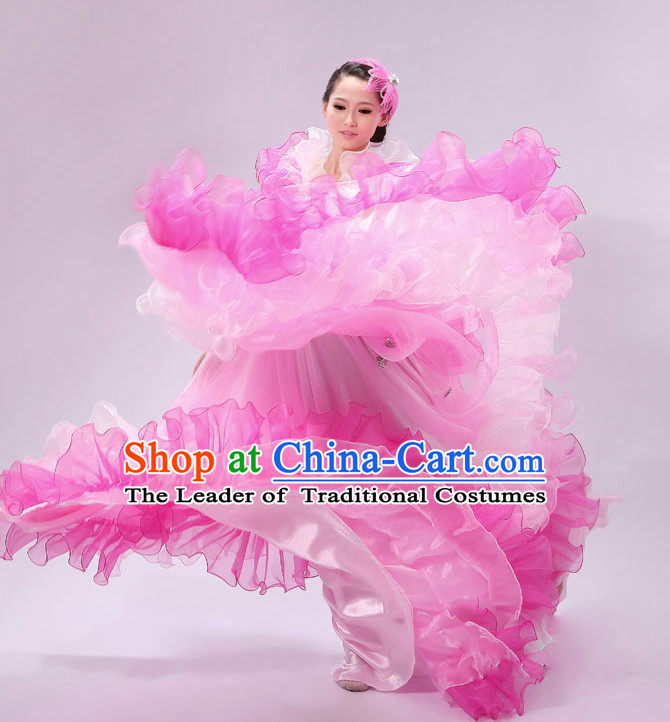 Chinese Stage Spainish Dance Costume and Headdress for Women