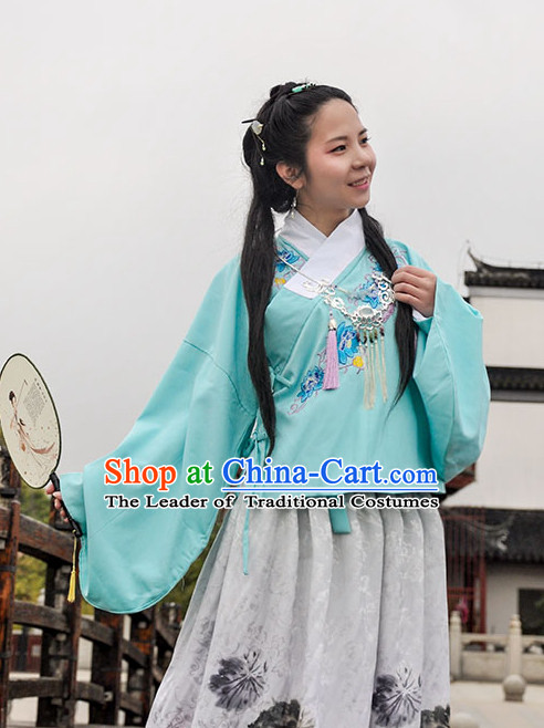 Ancient Chinese Clothing Dress Garment and Hair Accessories Complete Set for Women