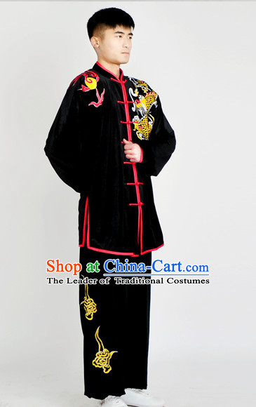 Chinese Classical Style Martial Arts Summer Wear Kung Fu Embroidered Uniforms for Men Women Children