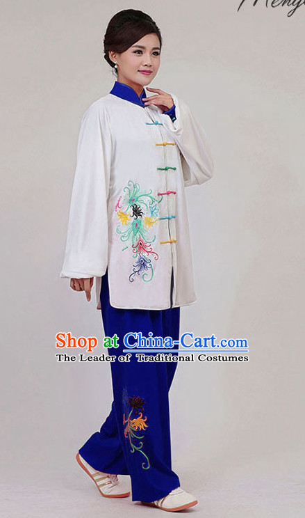 Top Tai Chi Uniforms Pants Tai Chi Suit Apparel Suits Attire Robe Kung Fu Costume Chinese Kungfu Jacket Wear Dress Uniform Clothing Taijiquan Shaolin Chi Gong Taichi Suits for Men Women Kids