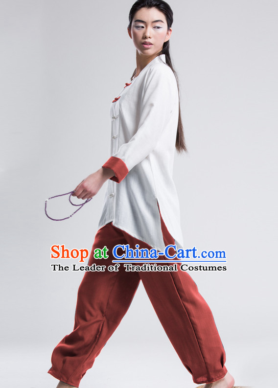 Top Tai Chi Uniforms Pants Tai Chi Suit Apparel Suits Attire Robe Kung Fu Costume Chinese Kungfu Jacket Wear Dress Uniform Clothing Taijiquan Shaolin Chi Gong Taichi Suits for Men Women Kids